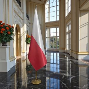 drapeau Pologne avec socle