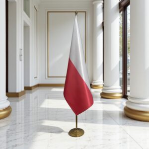 drapeau Pologne avec socle