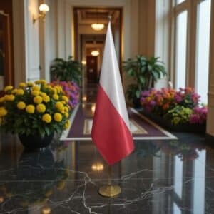 drapeau Pologne avec socle