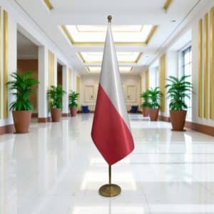 drapeau Pologne avec socle