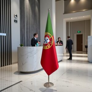 drapeau Portugal avec pied