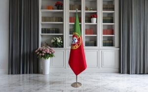 drapeau Portugal avec pied