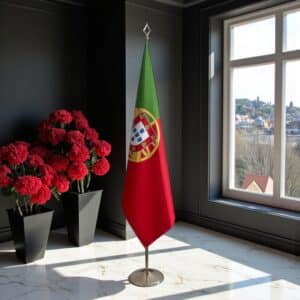 drapeau Portugal avec pied