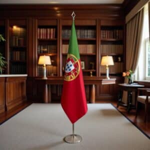 drapeau Portugal avec pied