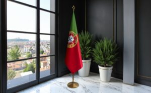 drapeau Portugal avec mat