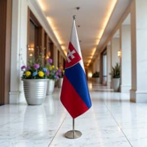 drapeau Slovaquie avec socle