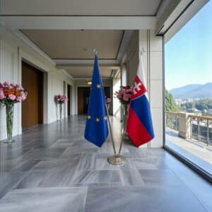 drapeau Slovaquie sur pied