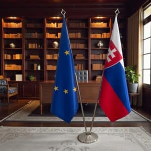 drapeau Slovaquie sur pied