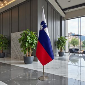 drapeau Slovenie avec socle