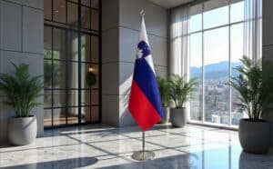 drapeau Slovenie avec socle