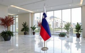 drapeau Slovenie avec socle