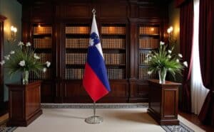 drapeau Slovenie avec socle