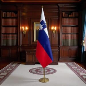 drapeau Slovenie avec hampe