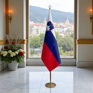 drapeau Slovenie avec hampe