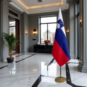 drapeau Slovenie avec hampe
