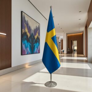 drapeau Suède avec socle