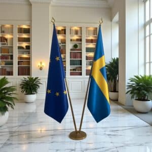 drapeau Suède avec pied