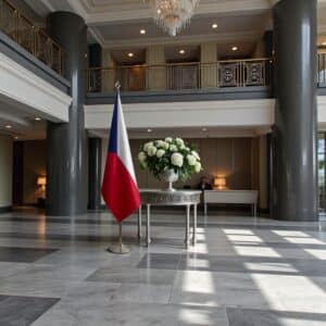 drapeau Tchequie avec mat