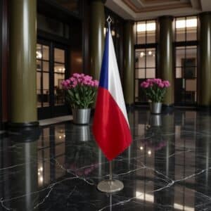 drapeau Tchequie avec pied