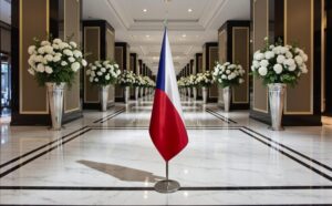 drapeau Tchequie avec pied