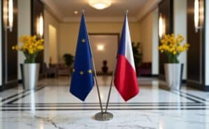 drapeau Tchequie et UE