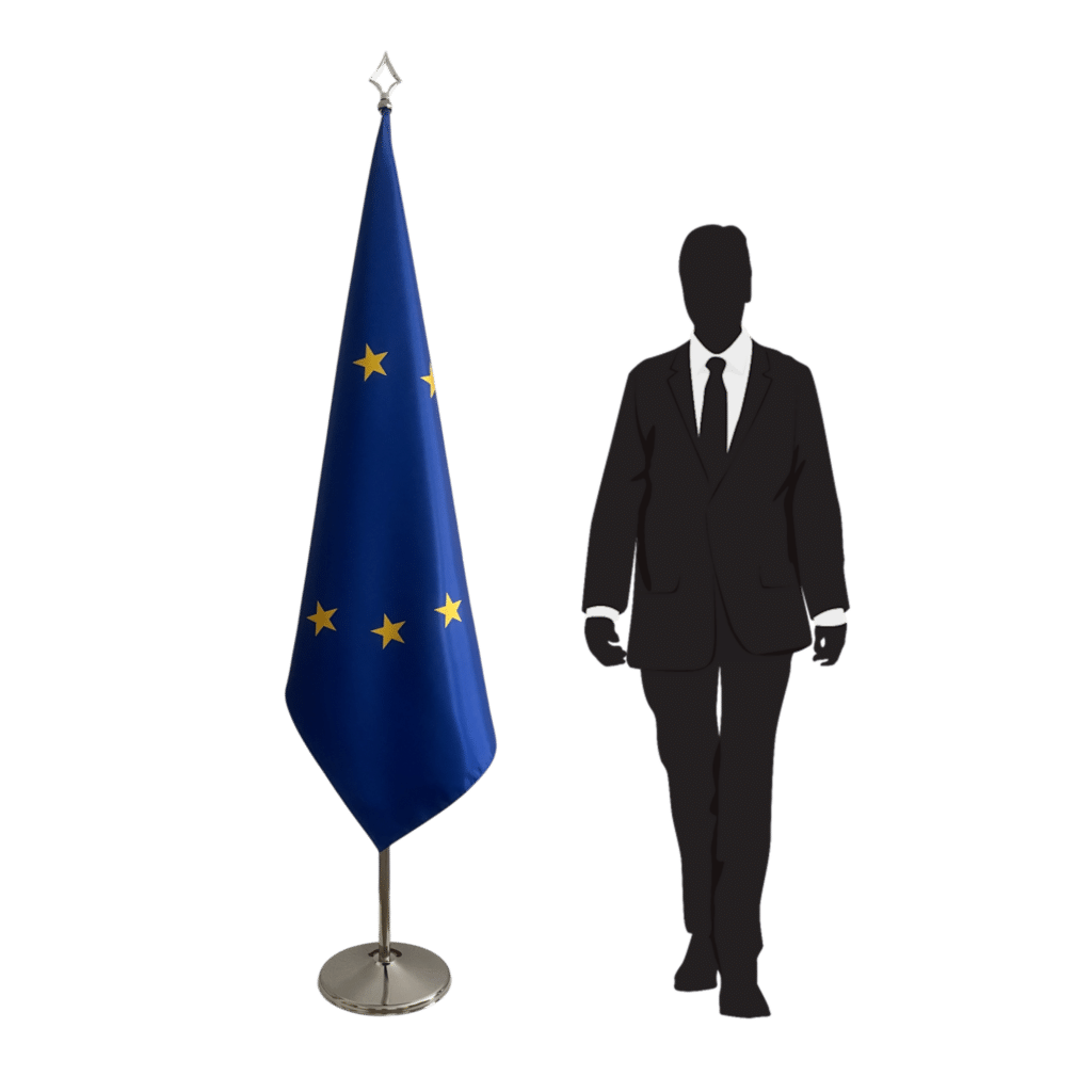 Bandiera dell'UE in piedi