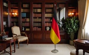 drapeau allemand avec socle