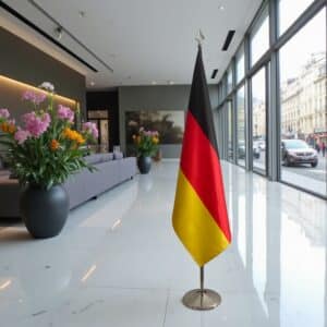 drapeau allemand avec socle