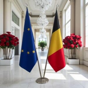 drapeau belgique sur pied