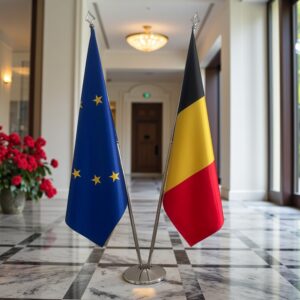 drapeau belgique sur pied