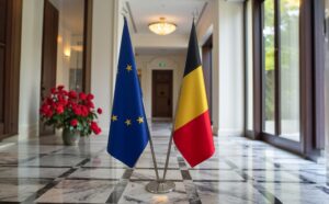 drapeau belgique sur pied