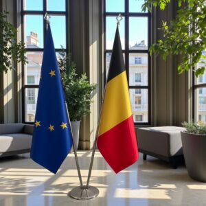 drapeau belgique sur pied