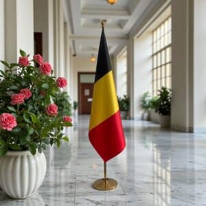 Drapeau de la Belgique avec pied