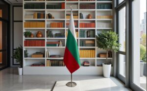 drapeau bulgarie avec pied