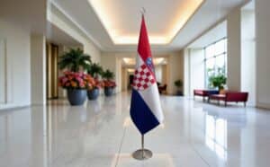 drapeau Croatie sur socle