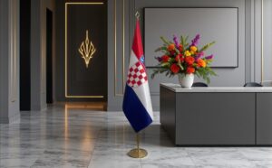 drapeau Croatie avec pied