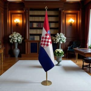 drapeau Croatie avec pied