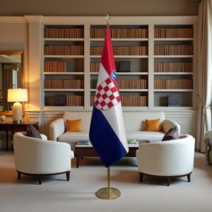 drapeau Croatie avec socle