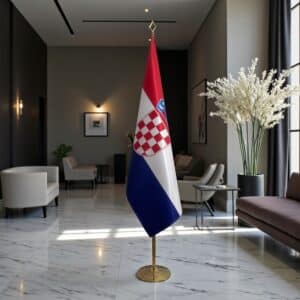 drapeau Croatie avec pied