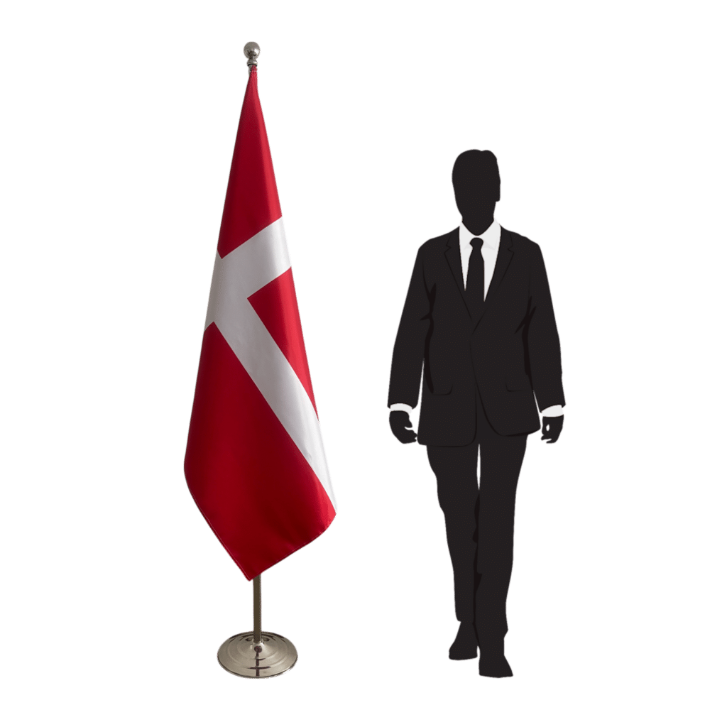 Bandiera della Danimarca sul cavalletto