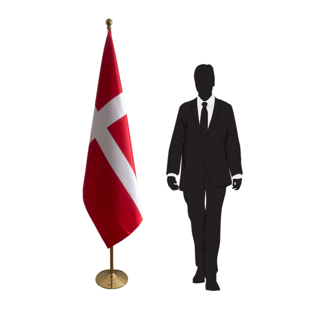 Bandiera della Danimarca sul cavalletto
