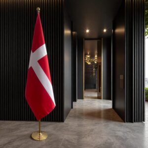 drapeau Danemark avec pied