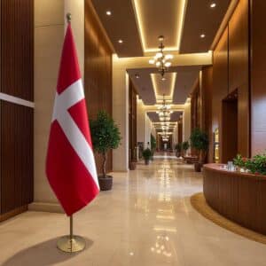 drapeau Danemark avec pied