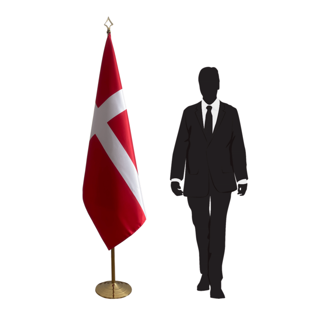 Bandiera della Danimarca sul cavalletto