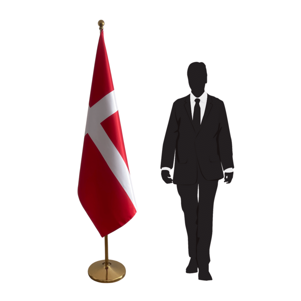Bandiera della Danimarca sul cavalletto