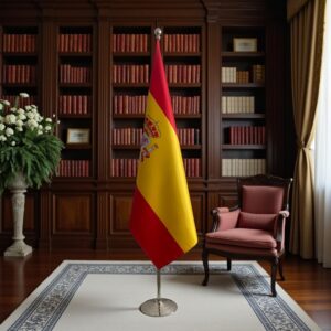 drapeau espagne sur socle