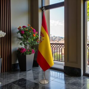 drapeau espagne sur socle