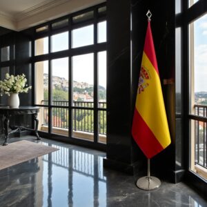 drapeau espagne sur hampe