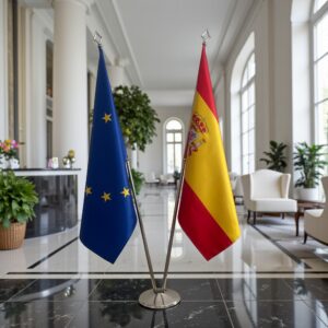drapeau espagne et UE