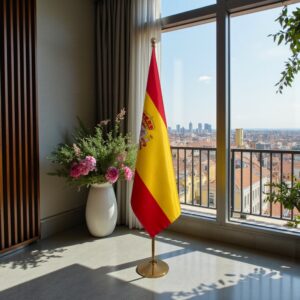 drapeau espagne avec pied